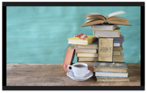 Books and a cup of coffee